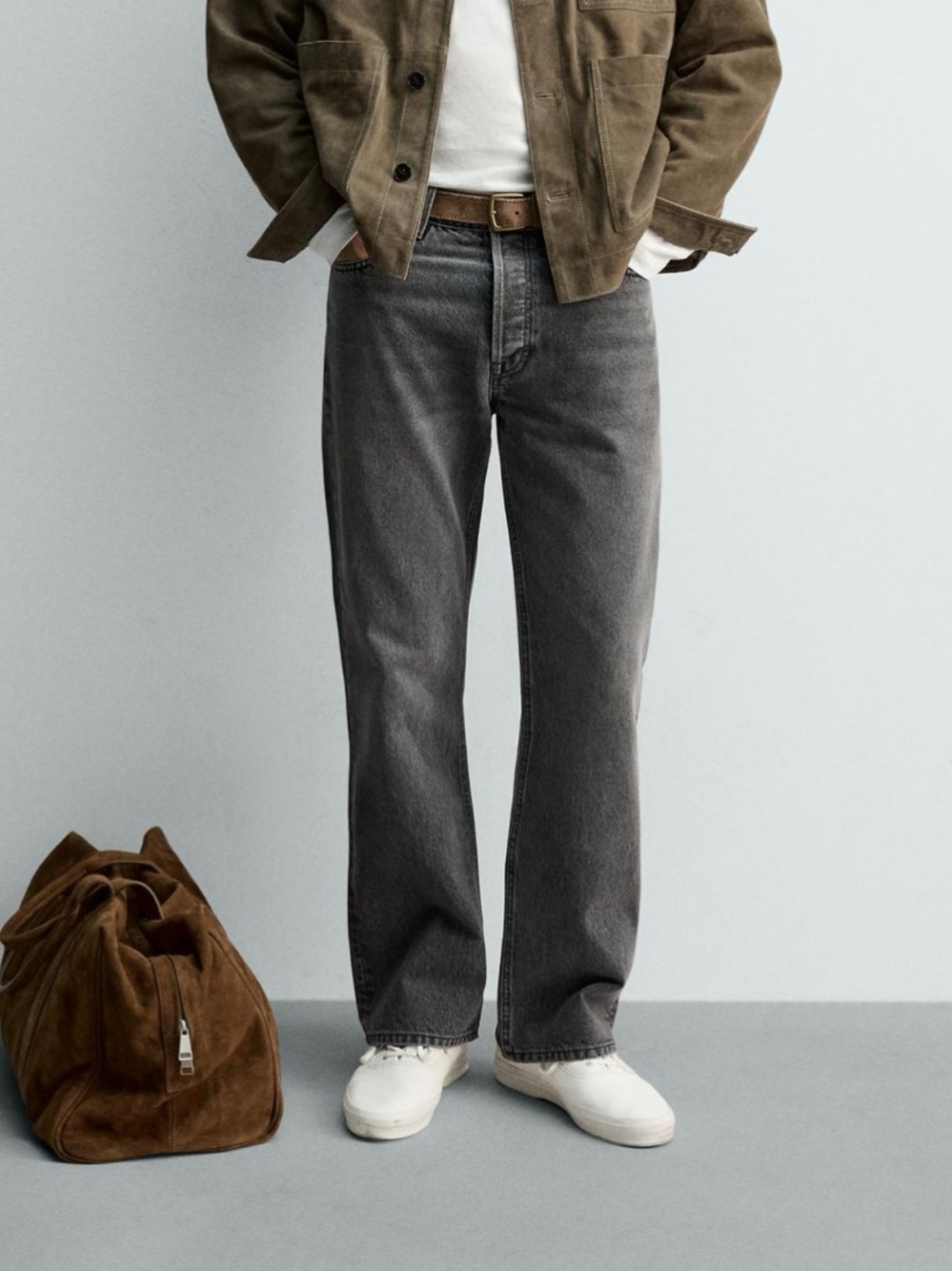 ZARA STRAIGHT BOOTCUT FIT GRAY JEANS